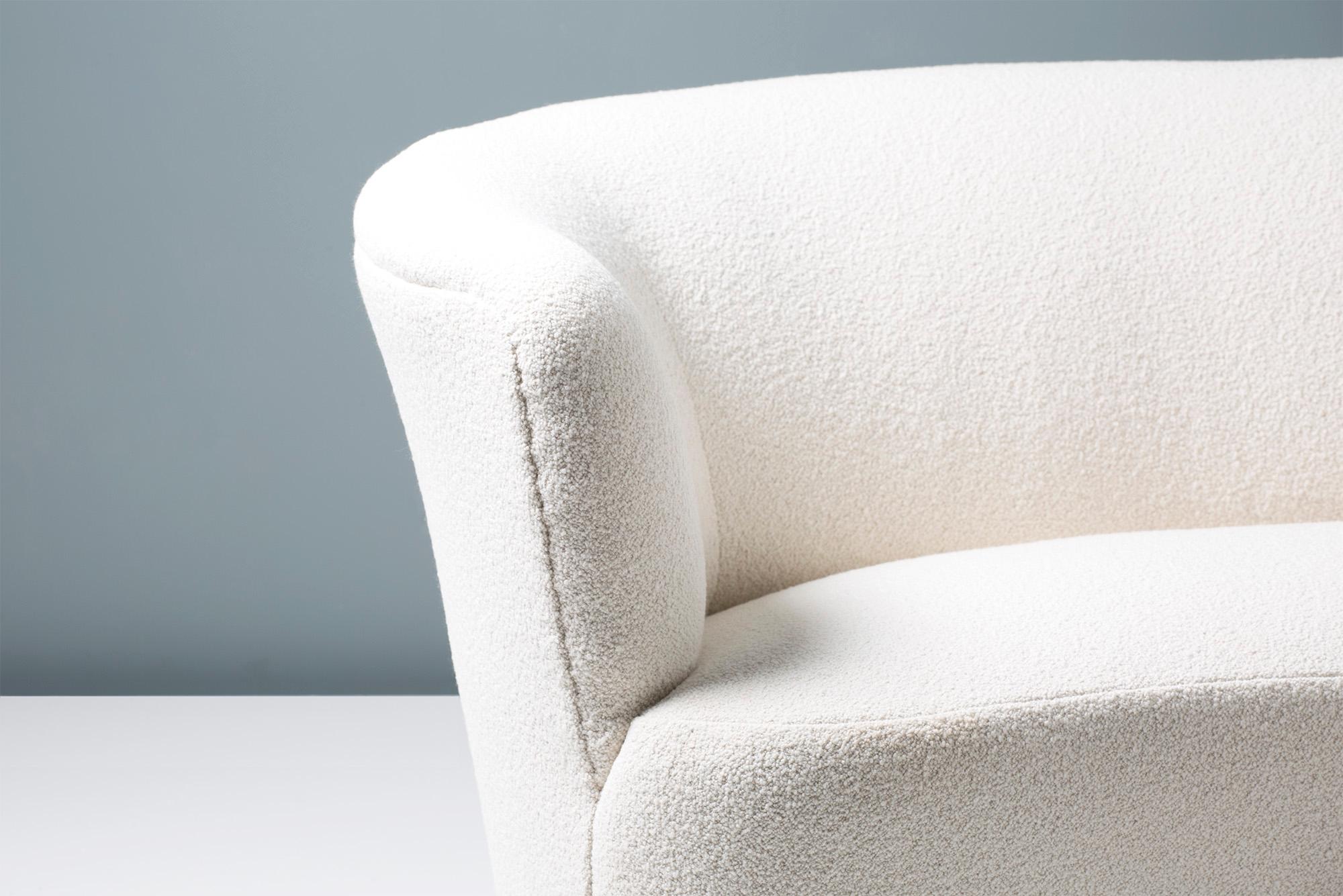 curved boucle couch