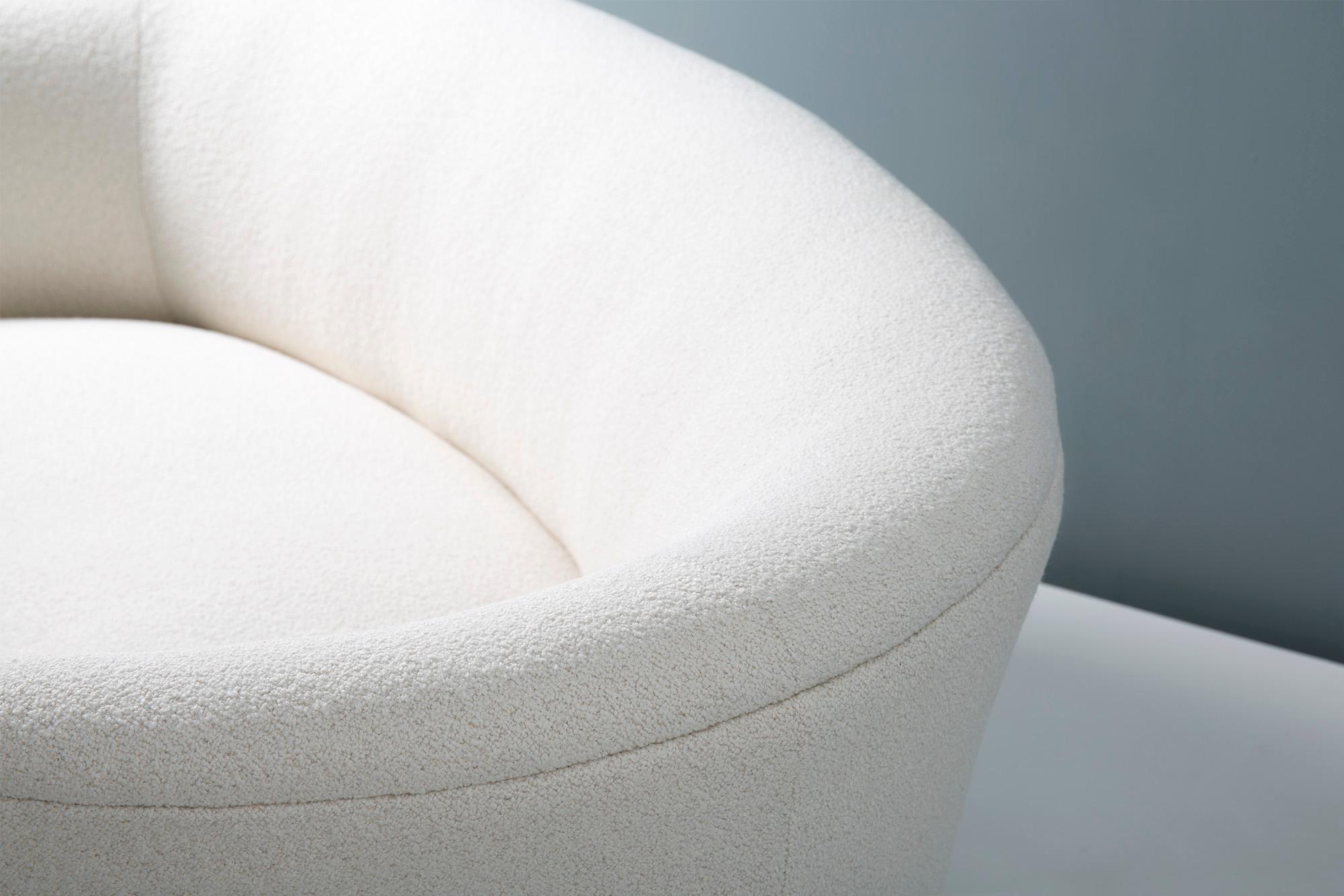 Bouclé Danish Cabinetmaker 1940s Curved Boucle Sofa