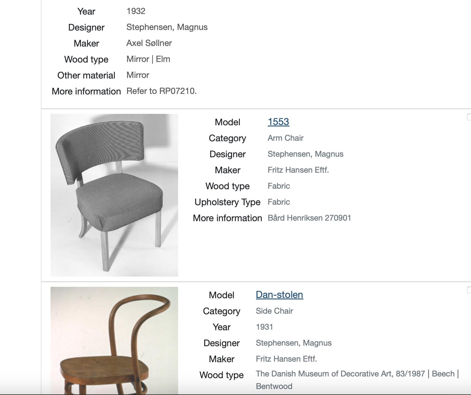 Danish Cabinetmaker 1940s Functionalist Side Chairs, Att. Magnus Stephensen For Sale 14