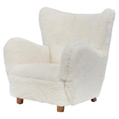 Danish Cabinetmaker 1940s Lambswool Lounge Chair