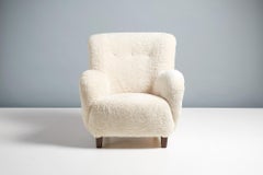 Danish Cabinetmaker 1940s Sheepskin Armchair