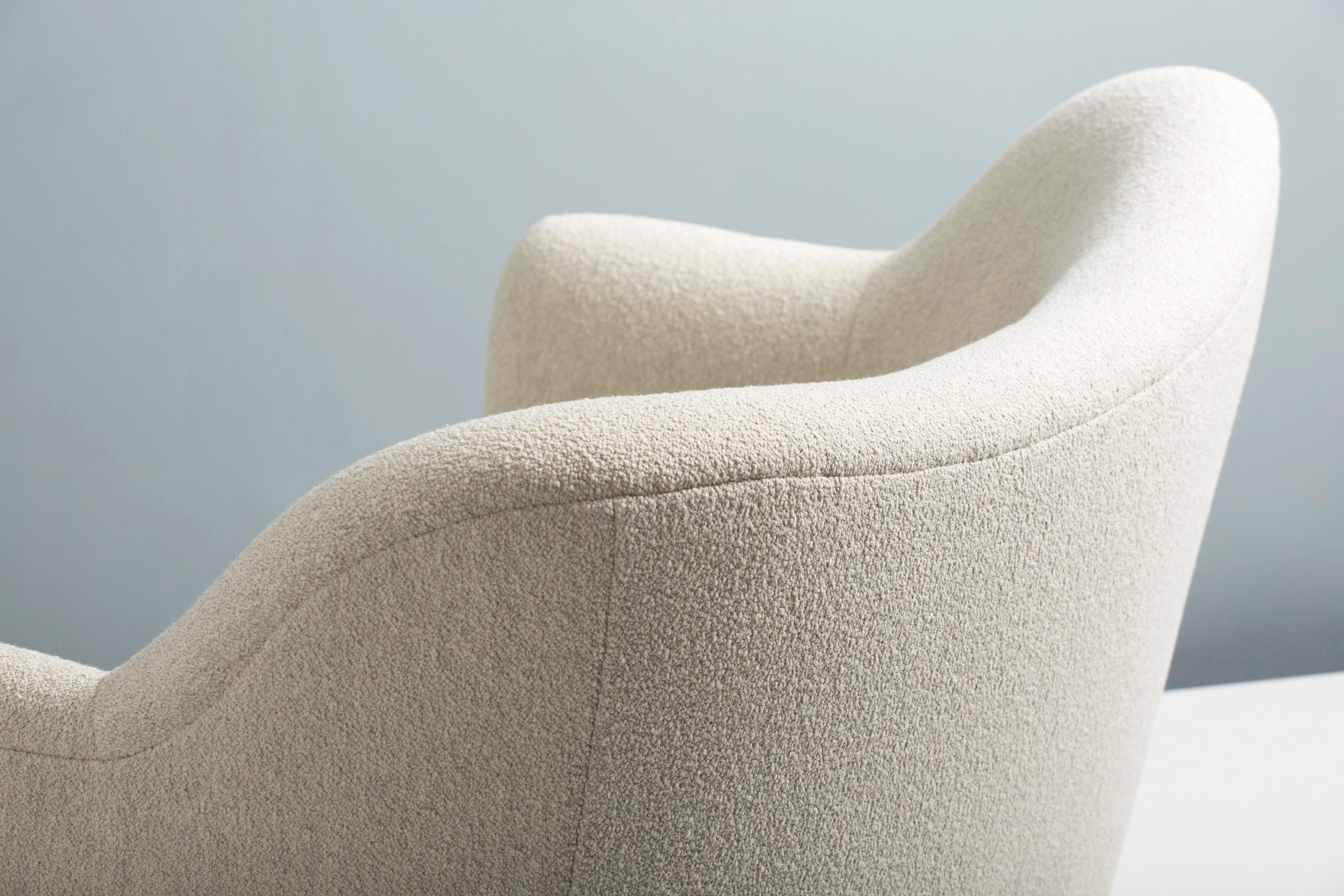 Wool Danish Cabinetmaker 1950s Boucle Love Seat Sofa