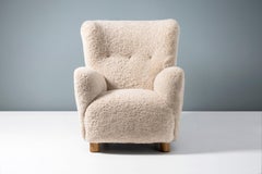Danish Cabinetmaker 1950s Sheepskin Armchair