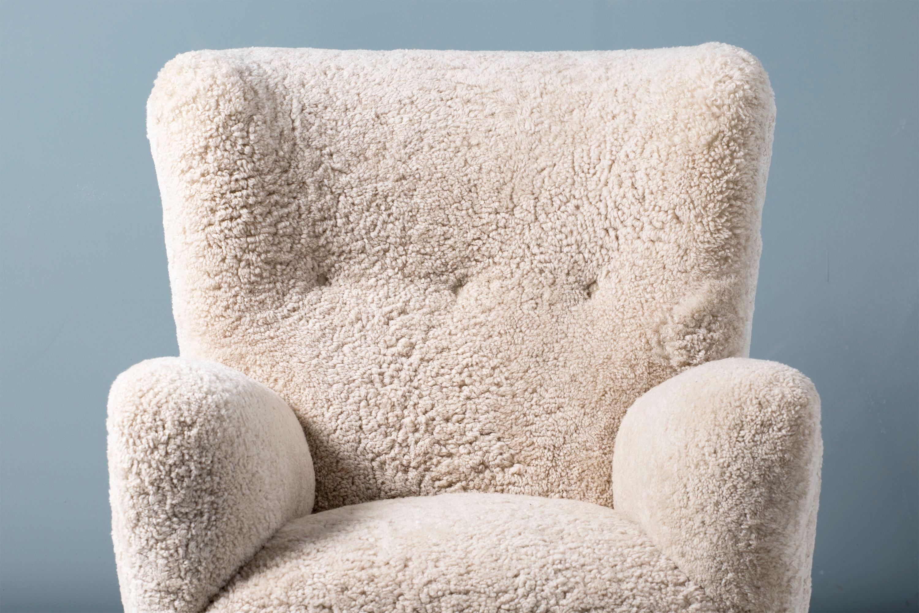 Danish Cabinetmaker 1950s Sheepskin Armchair 2