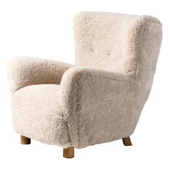 Danish Cabinetmaker 1950s Sheepskin Armchair