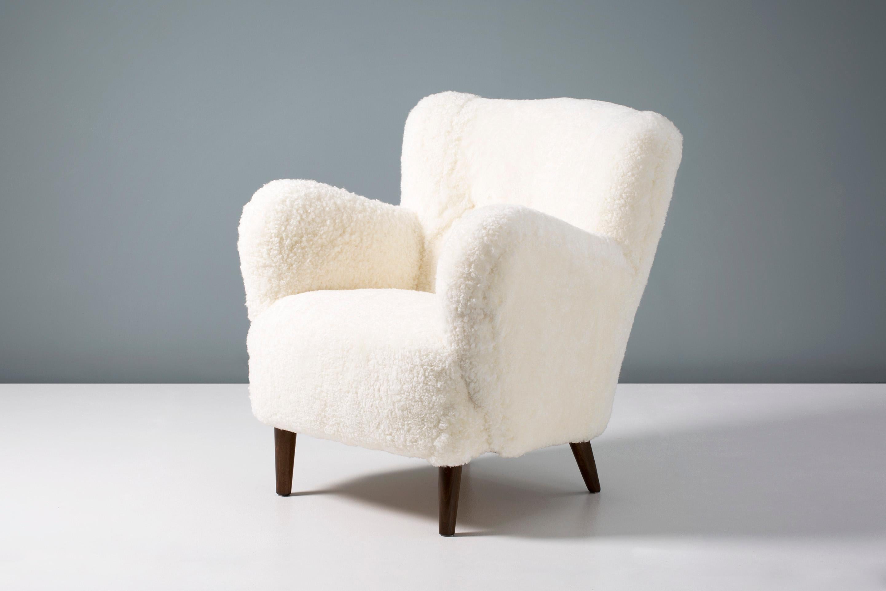Mid-20th Century Danish Cabinetmaker 1950s Sheepskin Lounge Chair