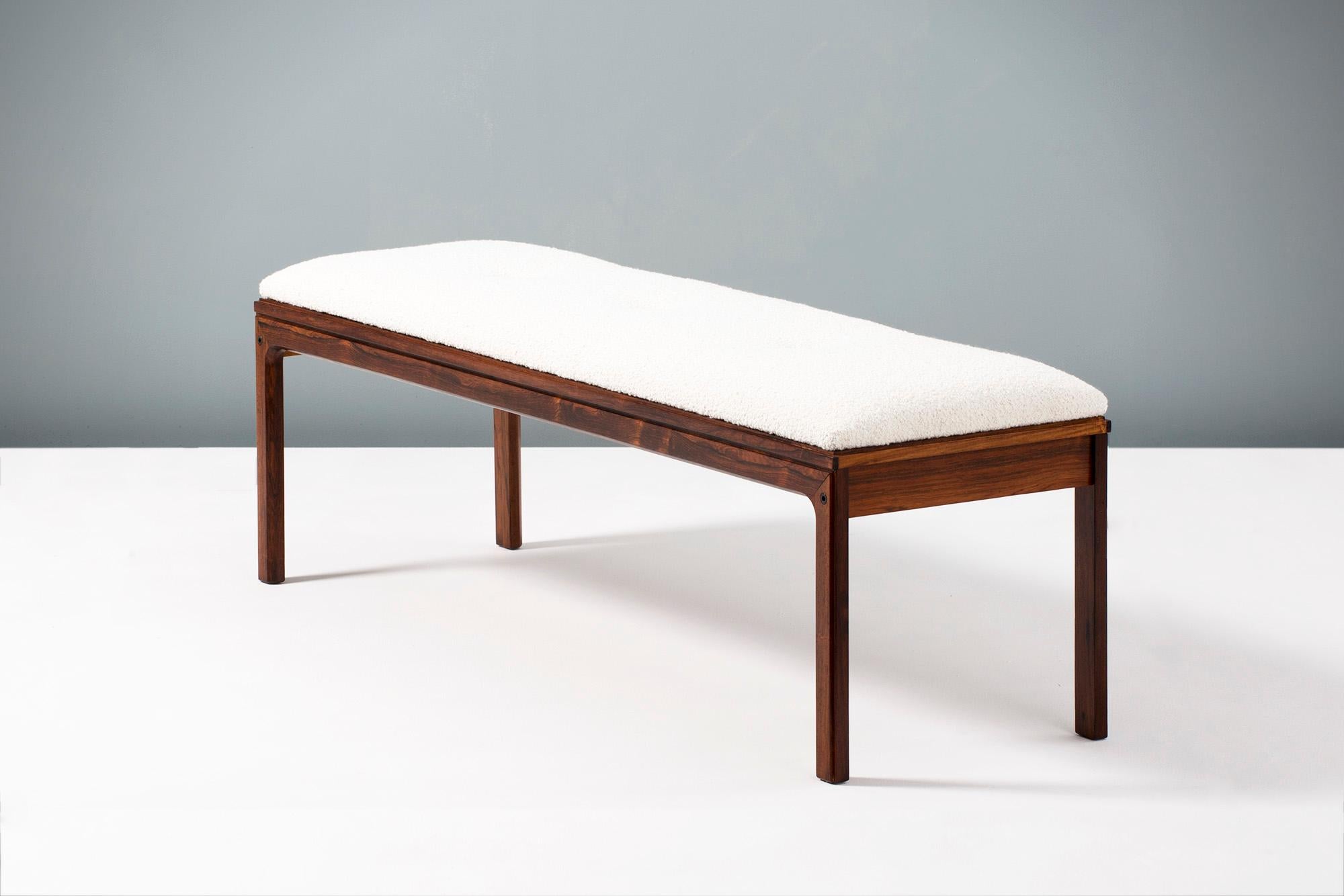 Danish Cabinetmaker 1960s Upholstered Boucle Bench In Excellent Condition In London, GB