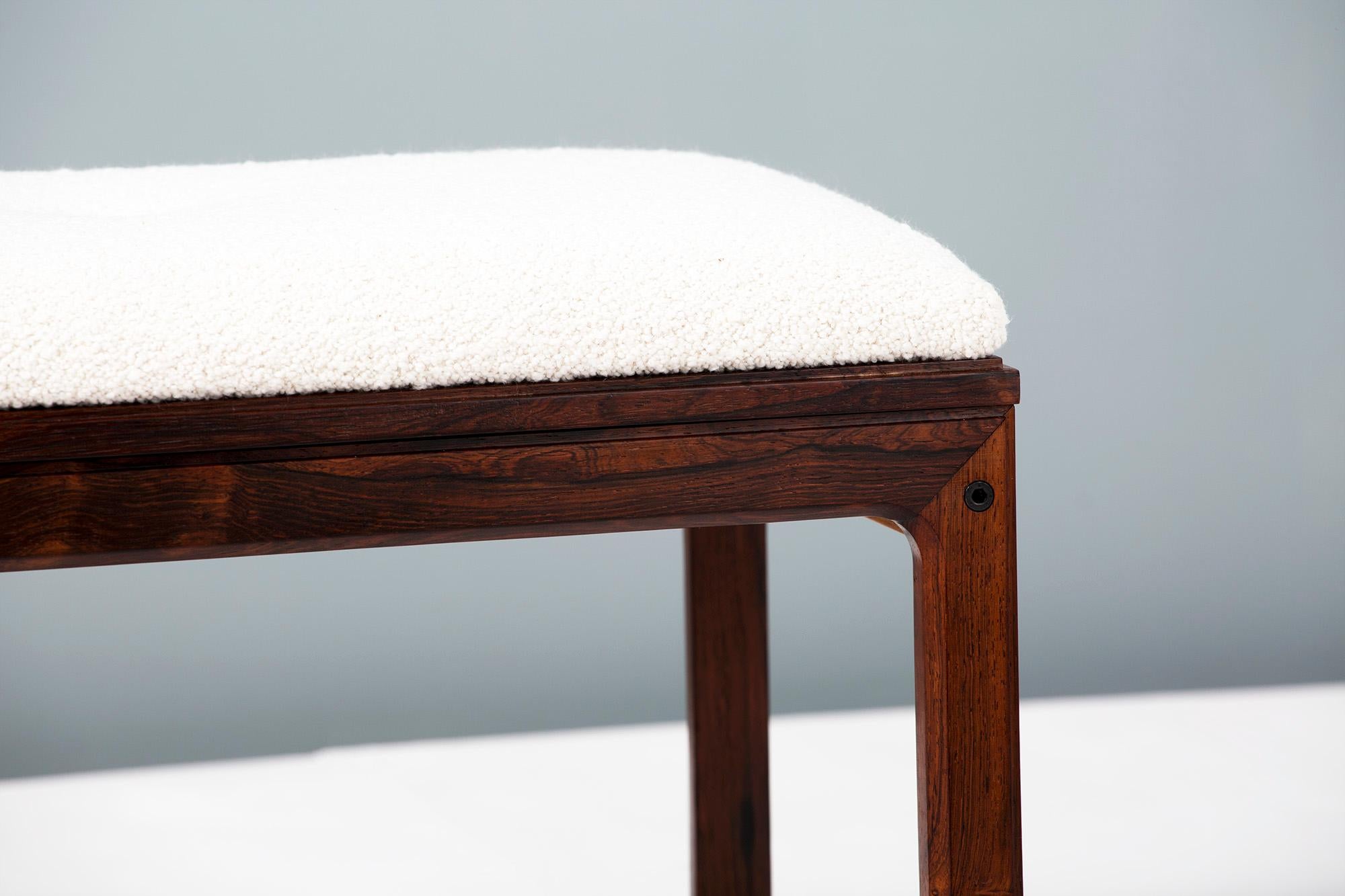 Mid-20th Century Danish Cabinetmaker 1960s Upholstered Boucle Bench
