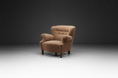 Danish Cabinetmaker Armchair in Light Brown Upholstery, Denmark 1940s