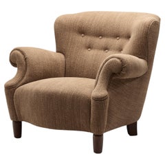 Danish Cabinetmaker Armchair in Light Brown Upholstery, Denmark 1940s