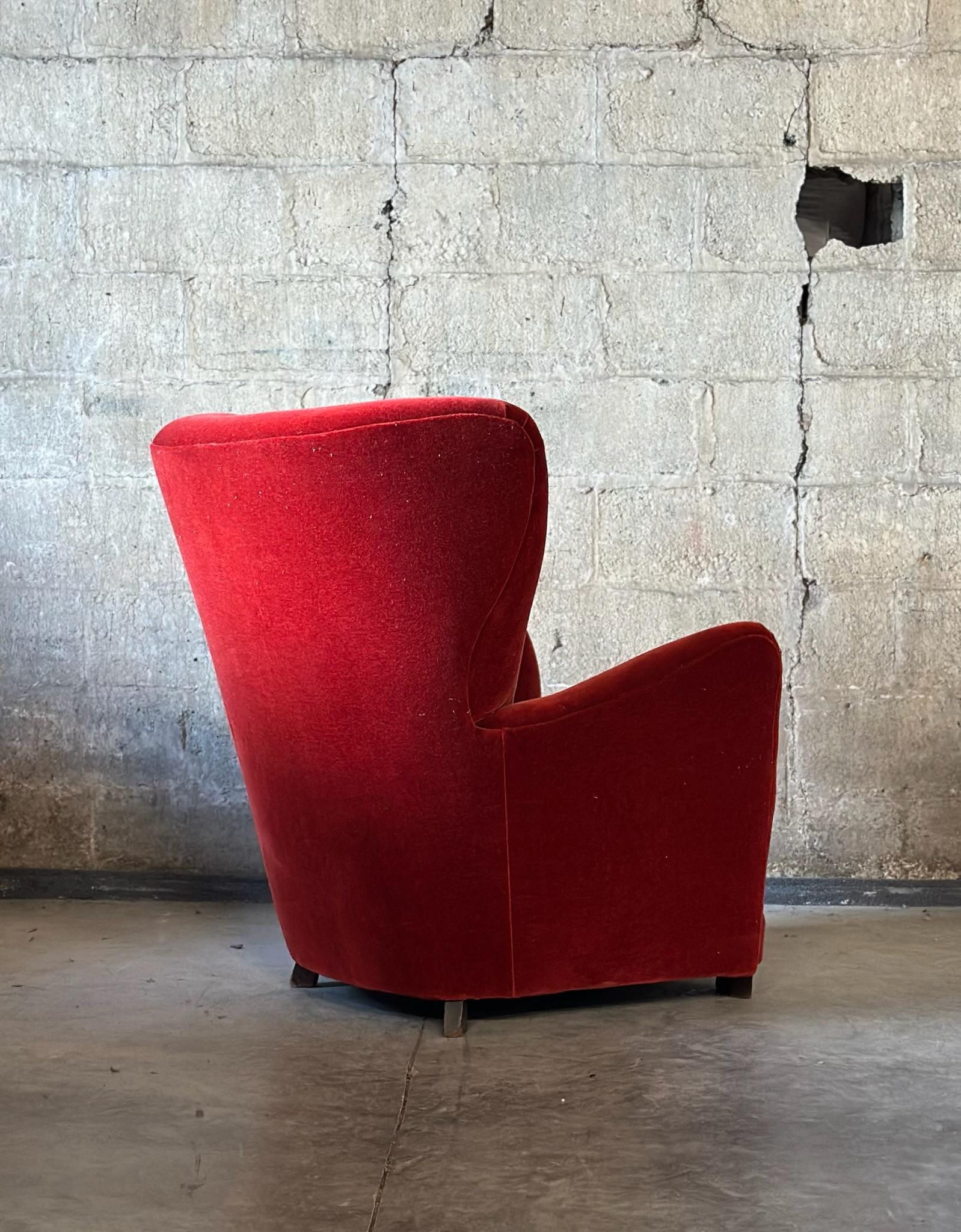 Danese Poltrona da falegname danese in mohair in vendita