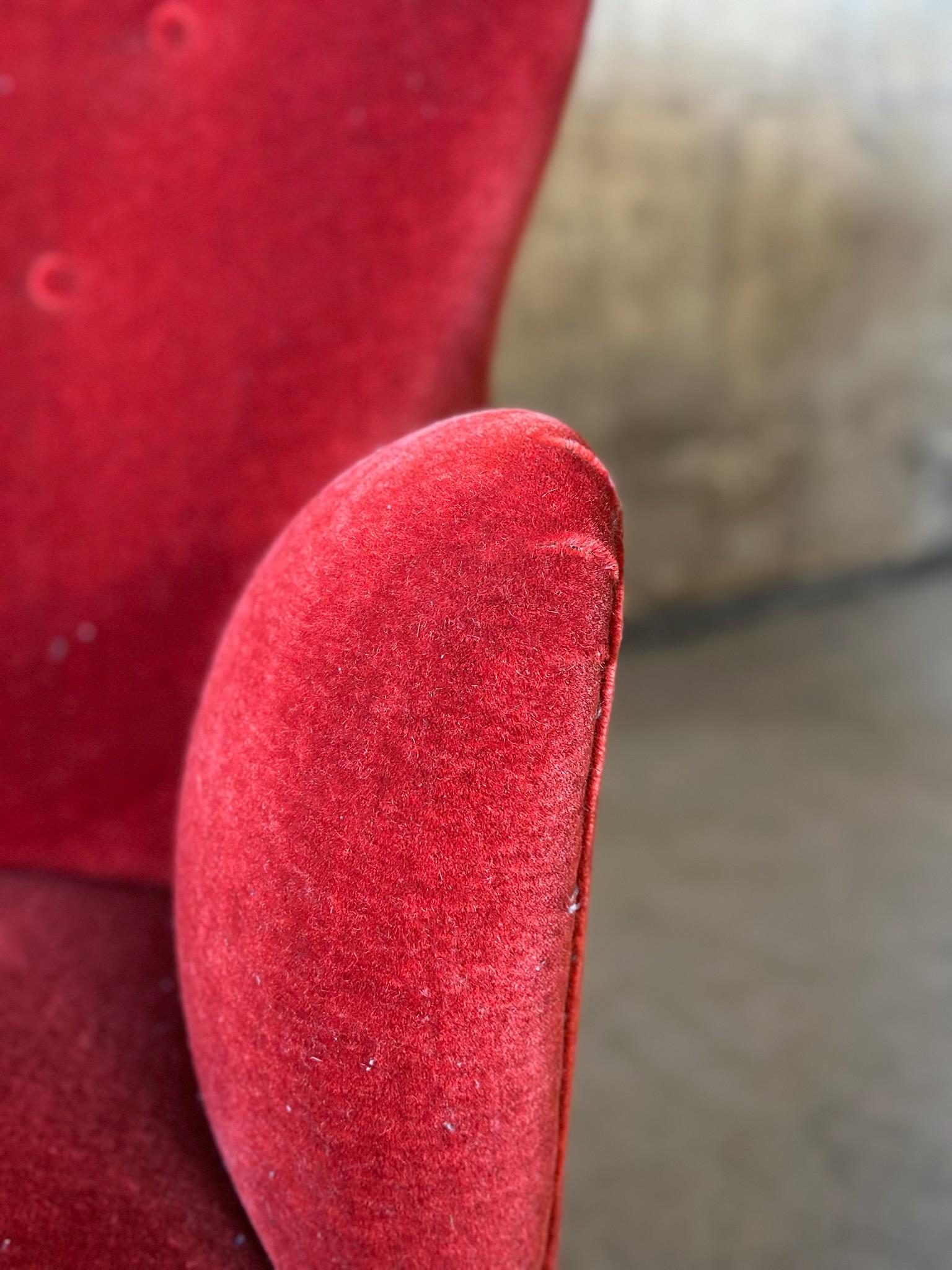 Poltrona da falegname danese in mohair in vendita 2