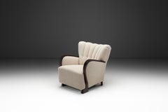 Poltrona danese da falegname con sovrapposizioni di Oak, Danimarca, 1950 ca.