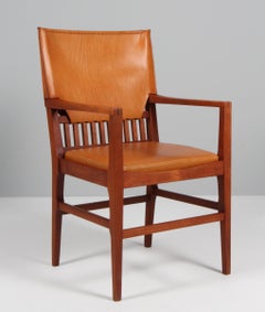 Danish Cabinetmaker, armchair with patinatede saddle leather. Denmark 1960s