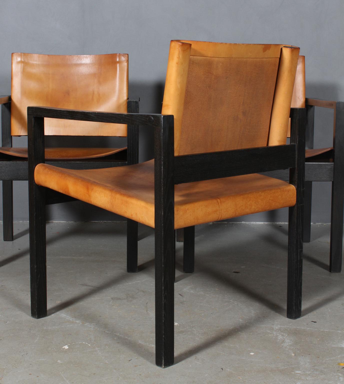 Danish Cabinetmaker, Armchairs and Saddle Leather, 1970s 1