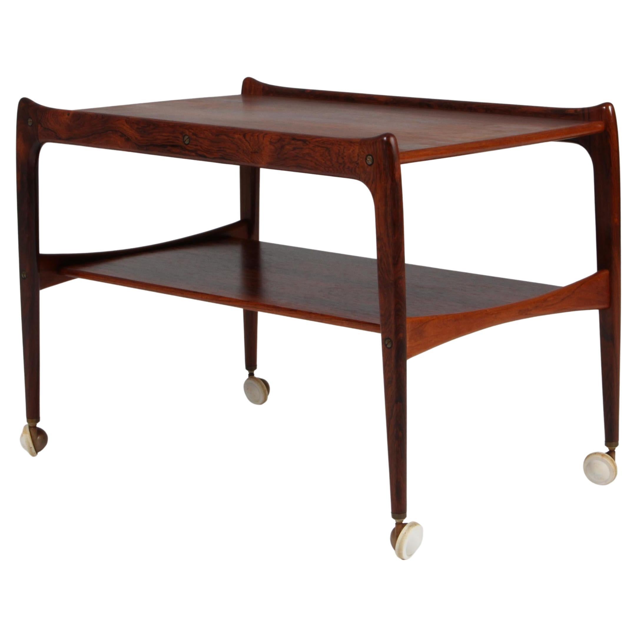 Danish Cabinetmaker Bar Cart, Rosewood, 1960s For Sale