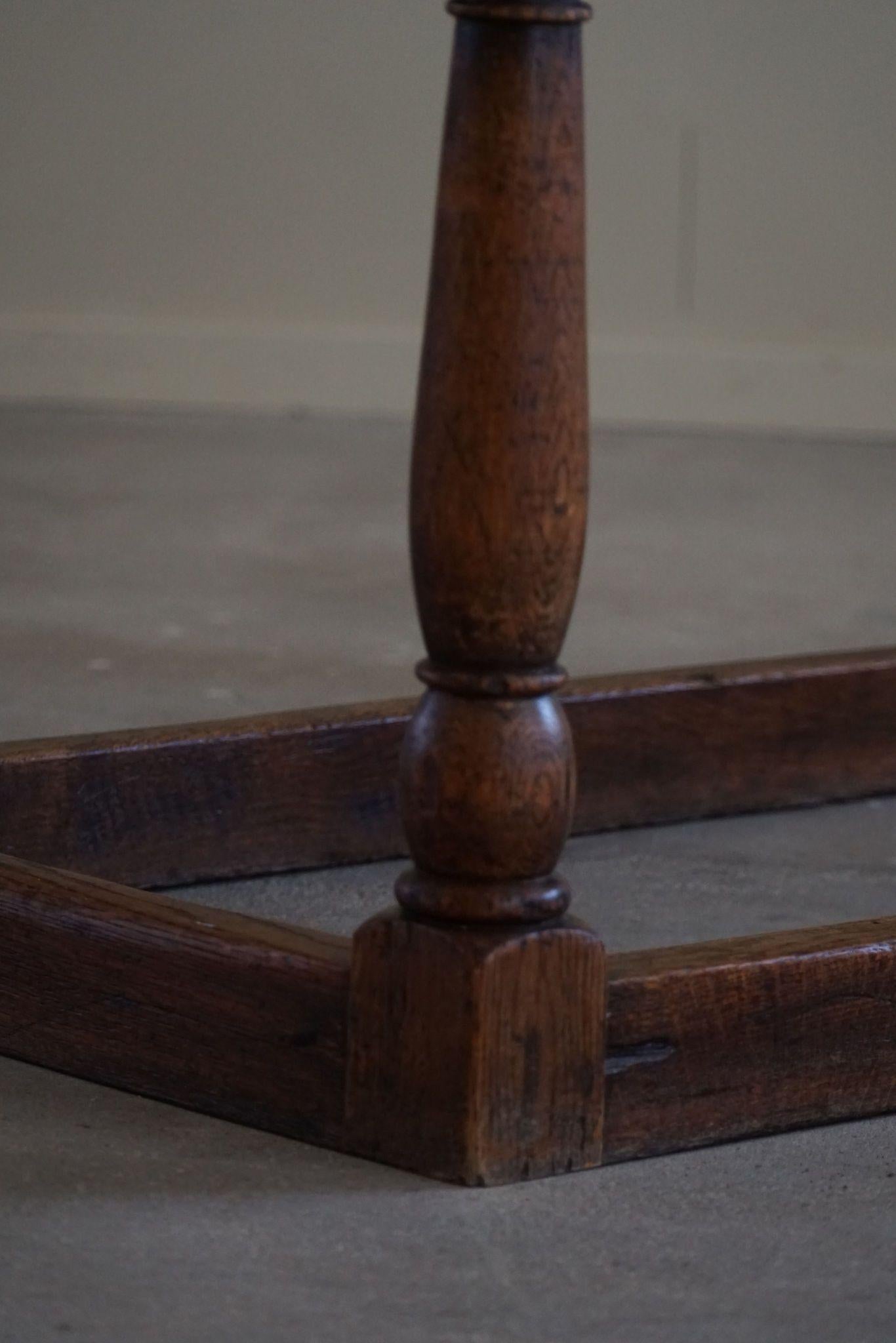 Danish Cabinetmaker, Desk / Dining Table in Oak, Baroque Style, 1970s For Sale 5