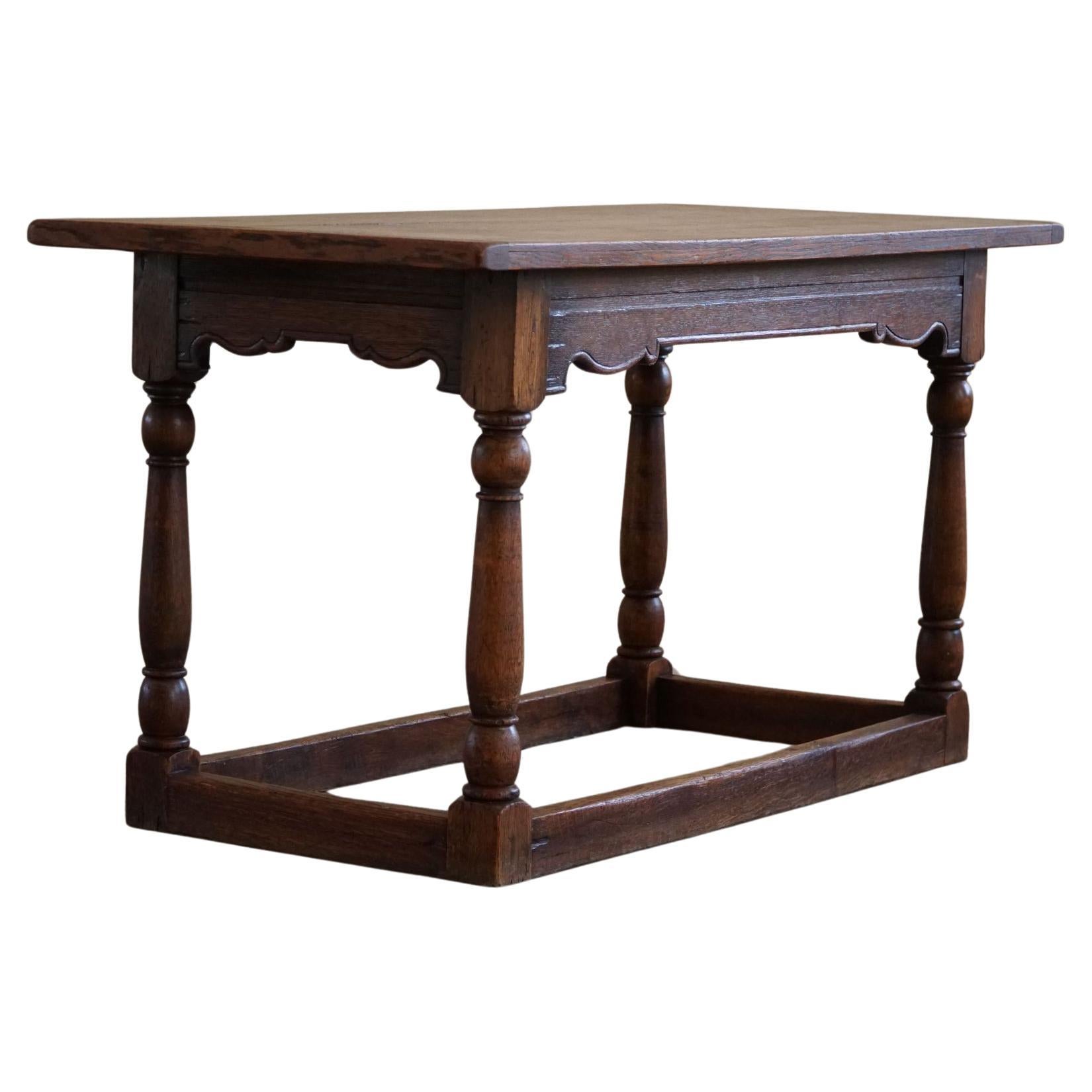 Cabineteur danois, table de bureau/table de salle à manger en chêne, style baroque, 1970