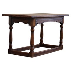 Danish Cabinetmaker, Desk / Dining Table in Oak, Baroque Style, 1970s