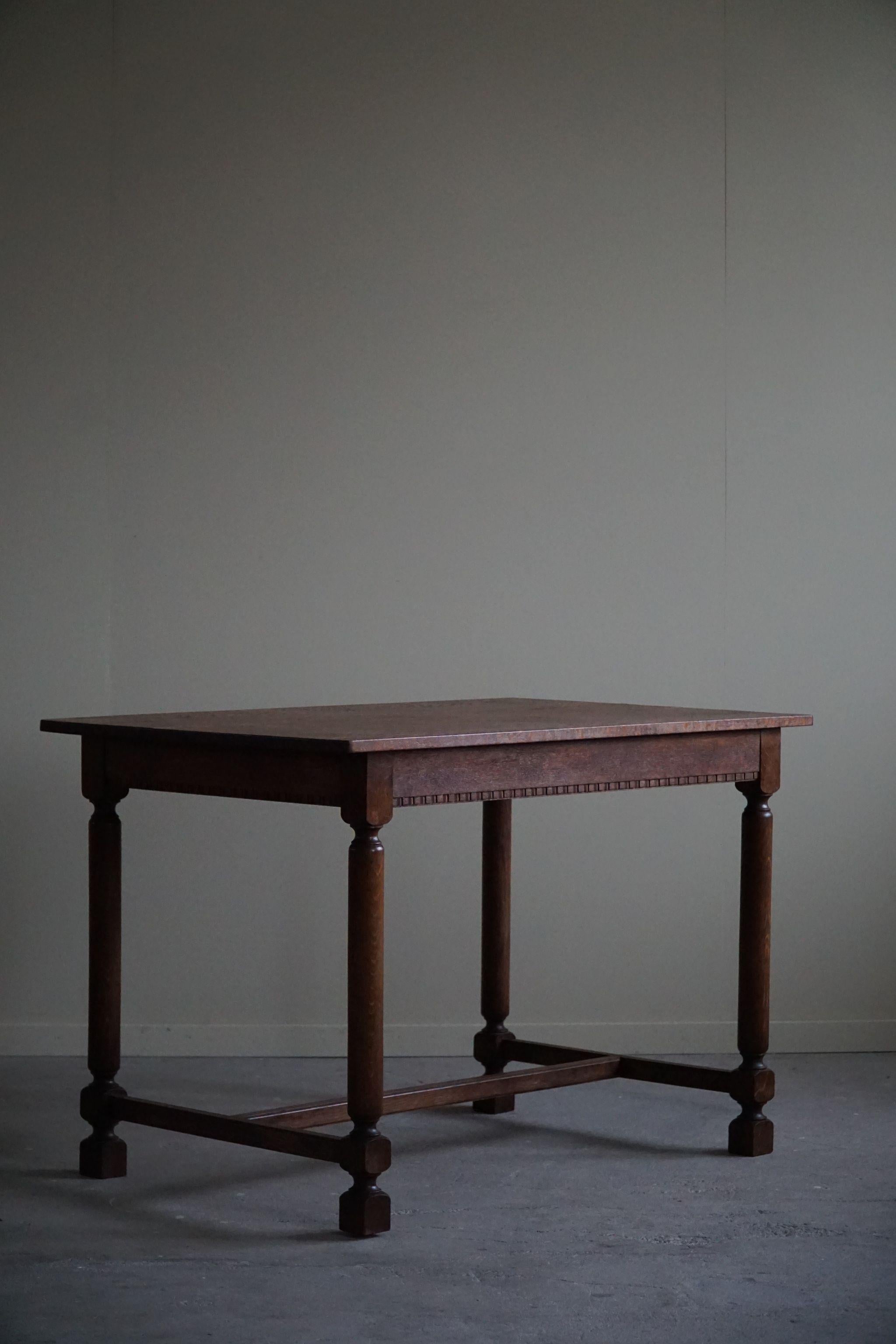 Danish Cabinetmaker, Desk / Dining table in Oak, Mid Century Modern, 1950s For Sale 11