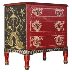 Danish Cabinetmaker Hand Painted Chest Art Deco Chinoiserie Style, 1920s