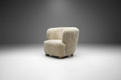Danish Cabinetmaker Lounge Chair in Sheepskin, Denmark 1940s