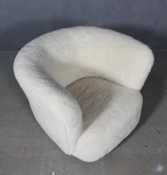 Danish Cabinetmaker, Lounge Chair Lamb Wool, 1940s