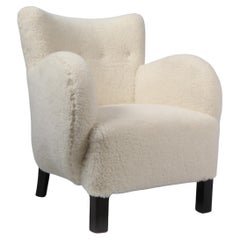 Danish Cabinetmaker, Lounge Chair Lambwool, 1940s