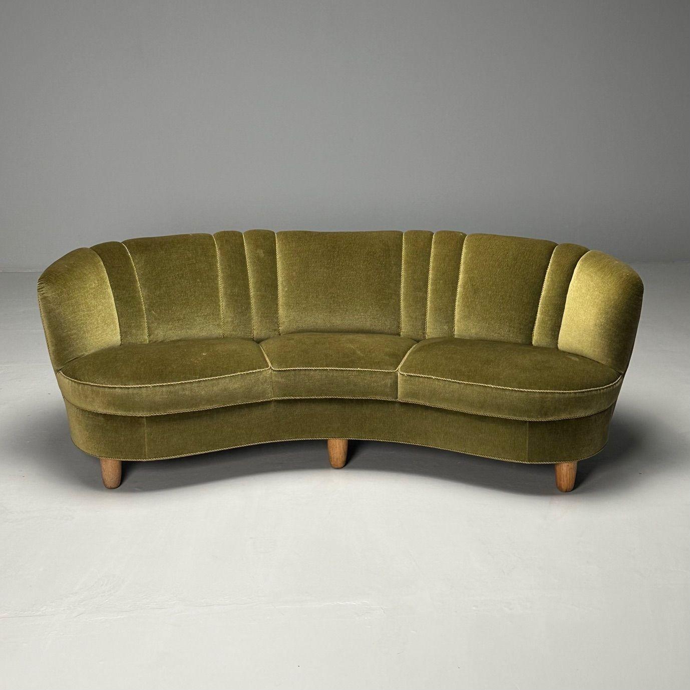 Mid-Century moderno Ebanista danese, Divano a banana curvo moderno di metà secolo, Beeche, Greene & Greene in vendita