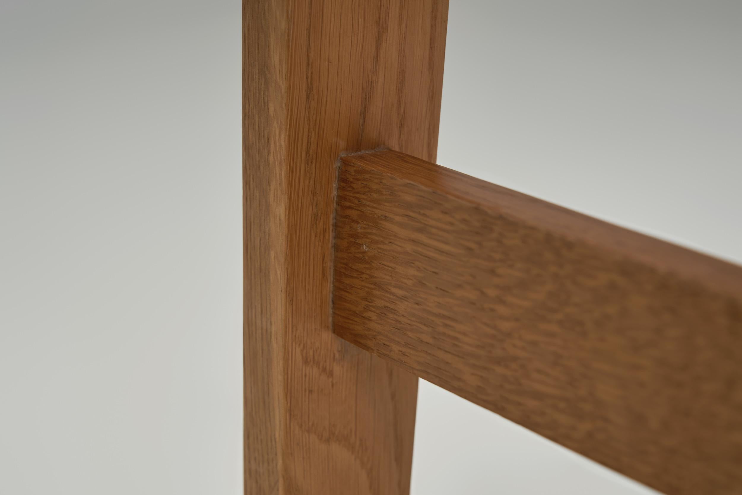 Fauteuil d'ébéniste danois en chêne et cuir, Danemark Milieu du XXe siècle en vente 9