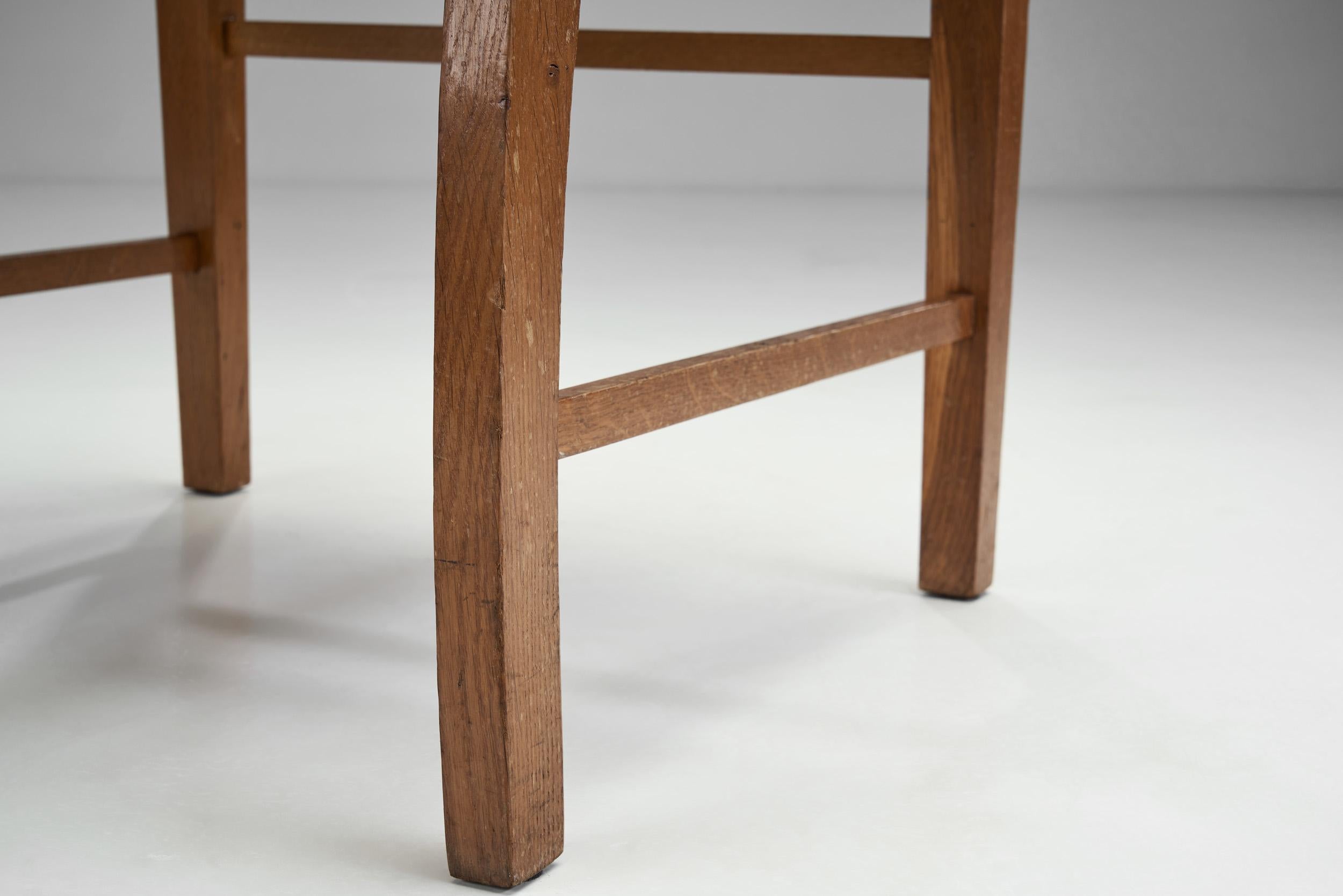 Danish Cabinetmaker Oak and Paper Cord Chair, Denmark 1940s  10