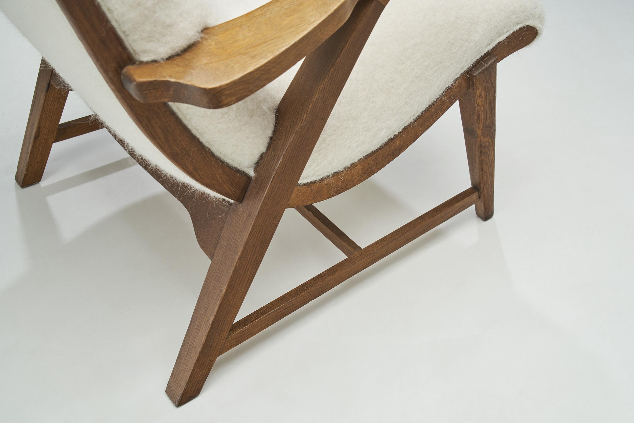 Danish Cabinetmaker Oak Easy Chair, Denmark, 1940s 6