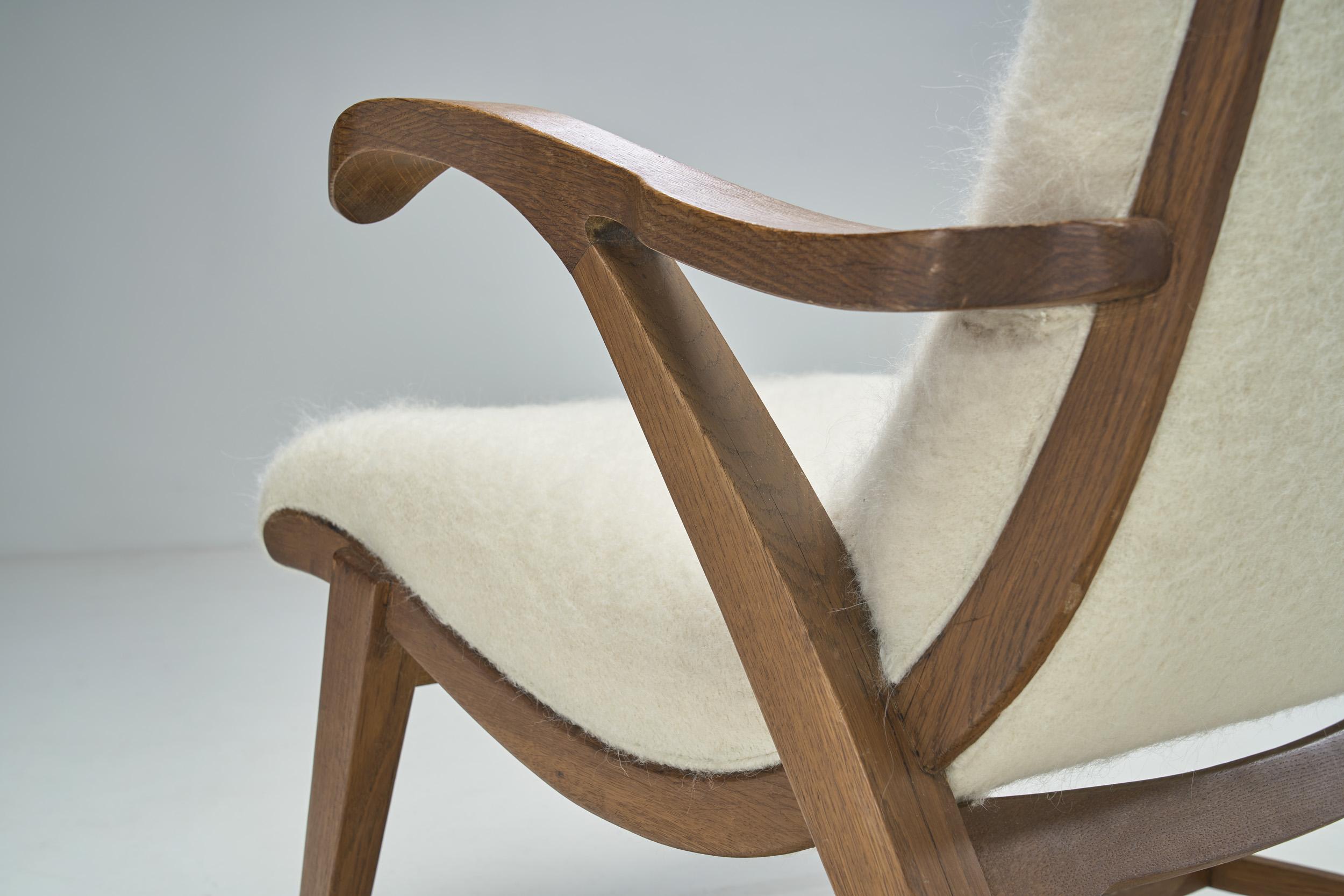 Danish Cabinetmaker Oak Easy Chair, Denmark, 1940s 3