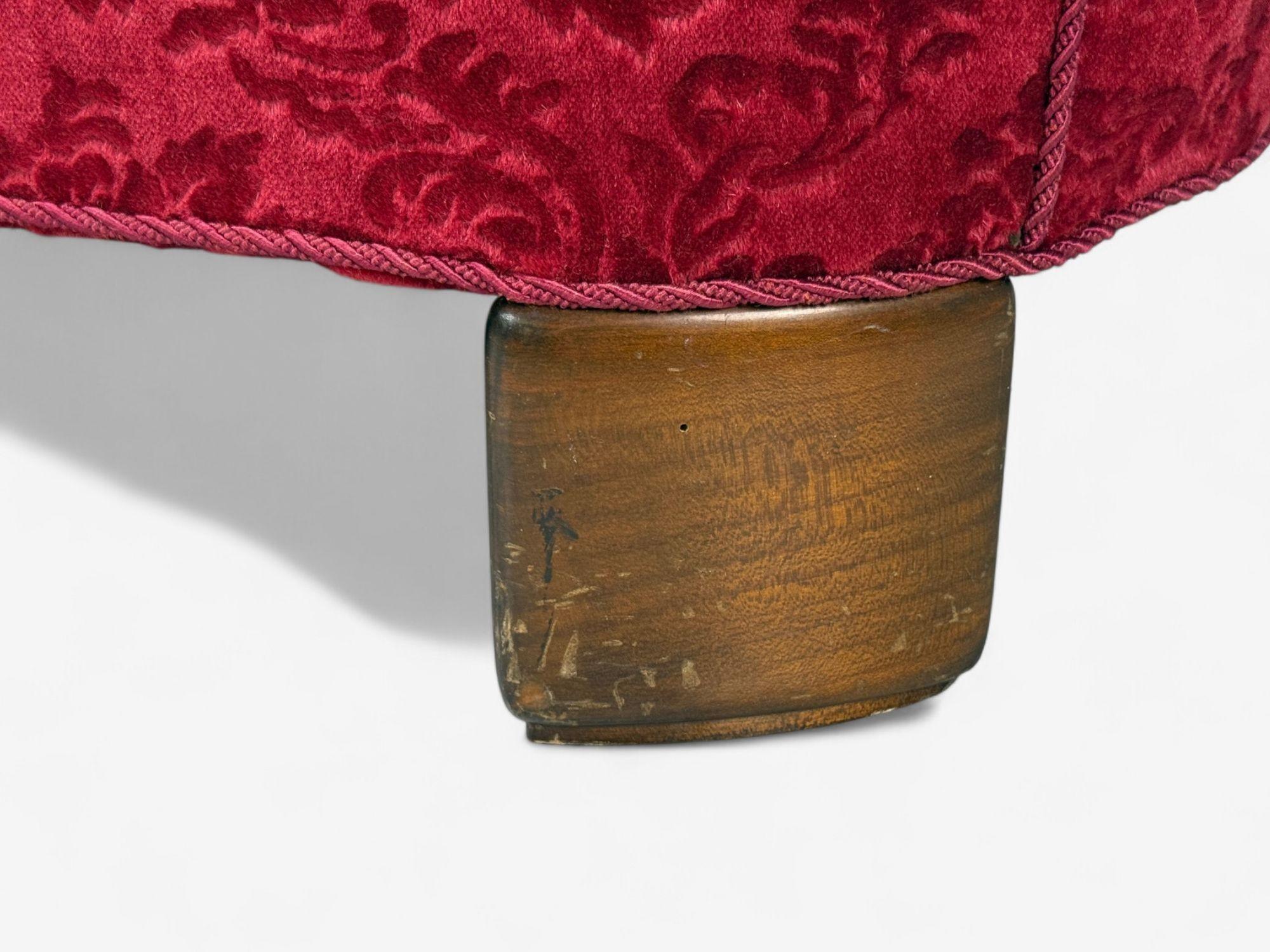 Dänische Tischlerei, Eiche, Stoff, geschwungenes Bananensofa, Dänemark, 1960er im Angebot 3