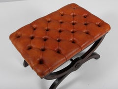 Danish Cabinetmaker, Ottoman of Patinated Nature Leather, 1930's
