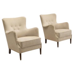 Danish Cabinetmaker Pair of Easy Chairs Danish Cabinetmaker Pair of Easy Chairs