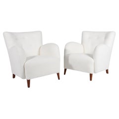 Danish Cabinetmaker, Pair of lounge chairs in Boucle, 1950s