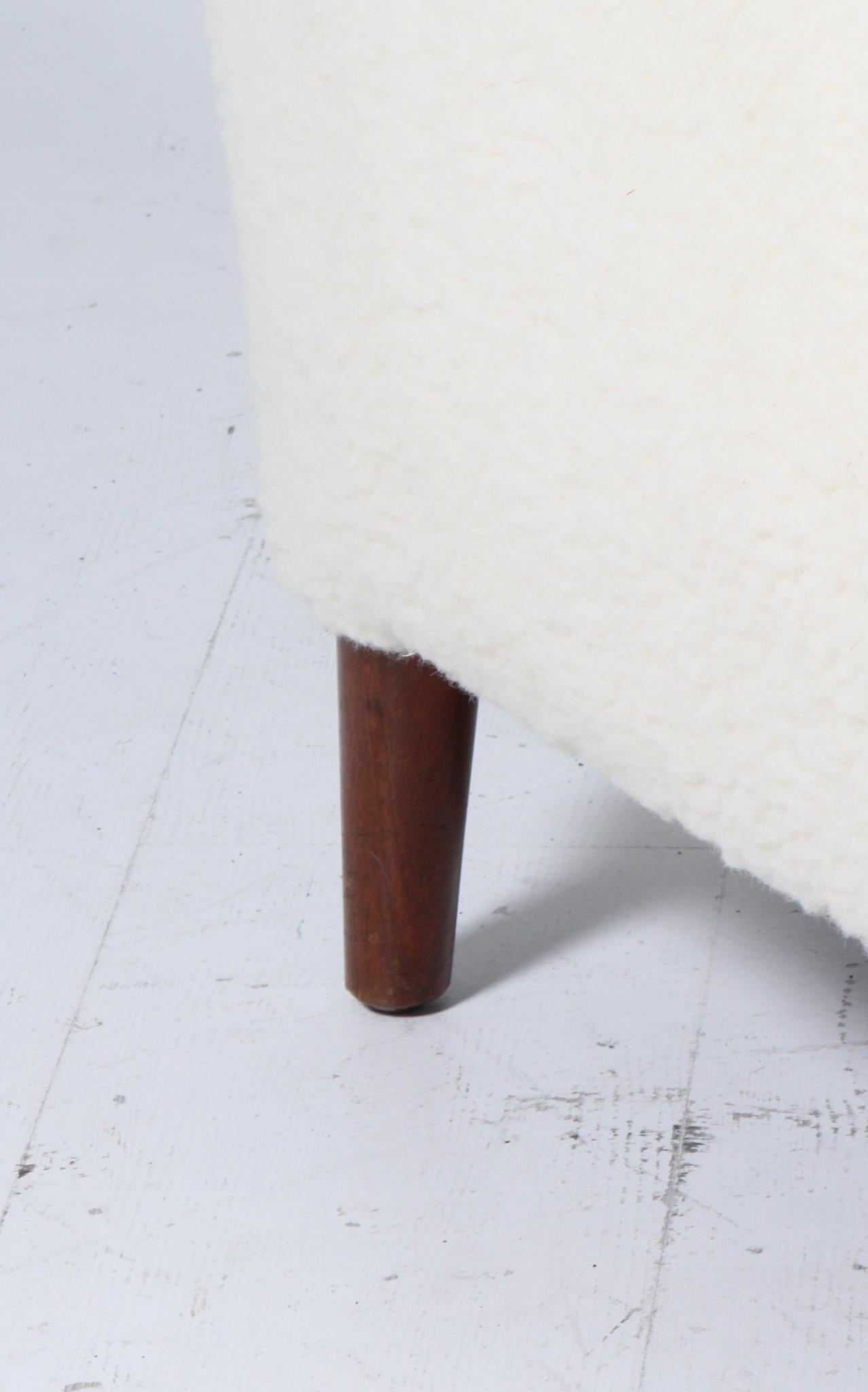 Ebanista danés, par de sillones de salón Lambswool, años 40 en Excelente estado para la venta en Esbjerg, DK