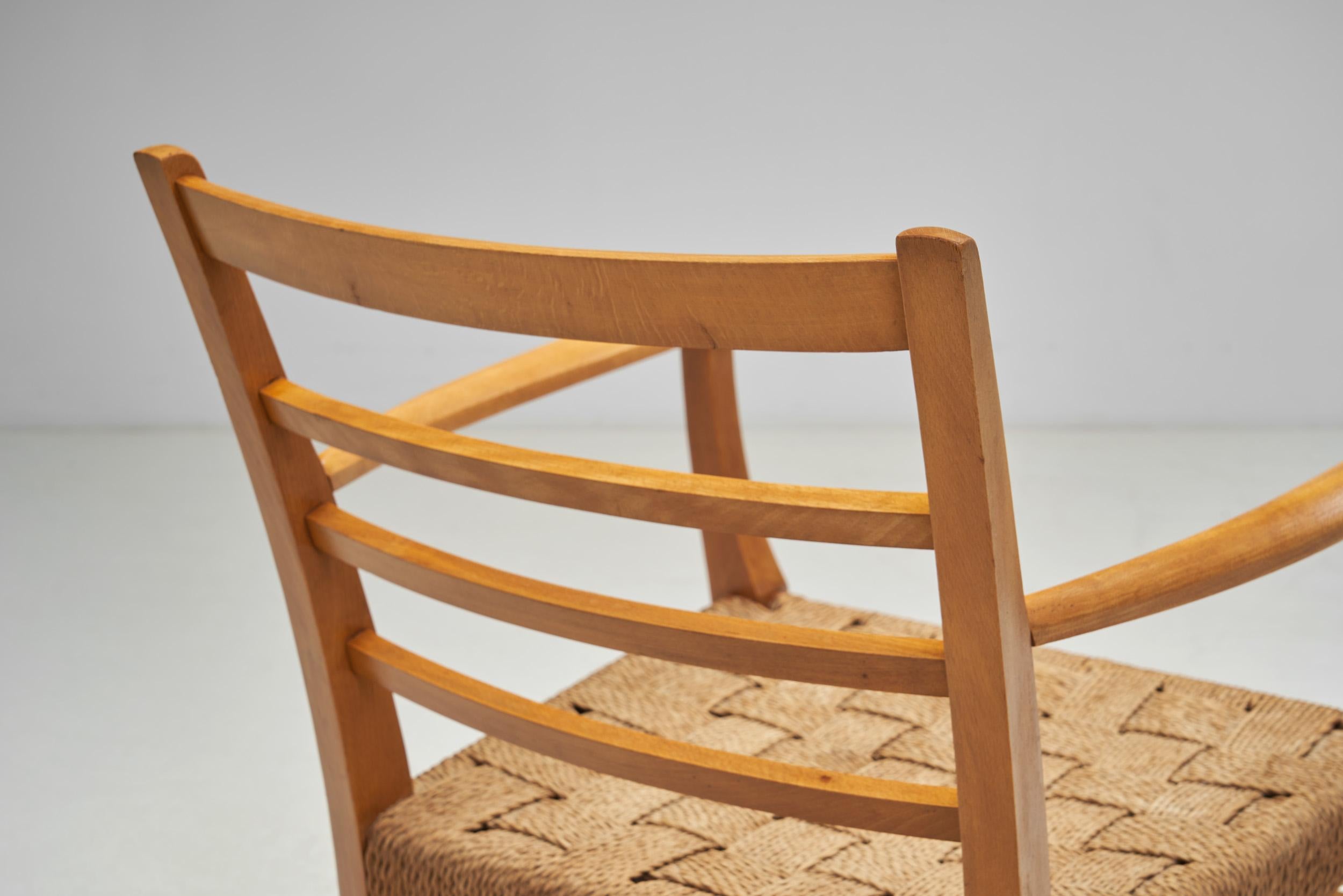 Silla de ebanista danesa Papercord, Dinamarca Siglo XX Cordón de papel en venta