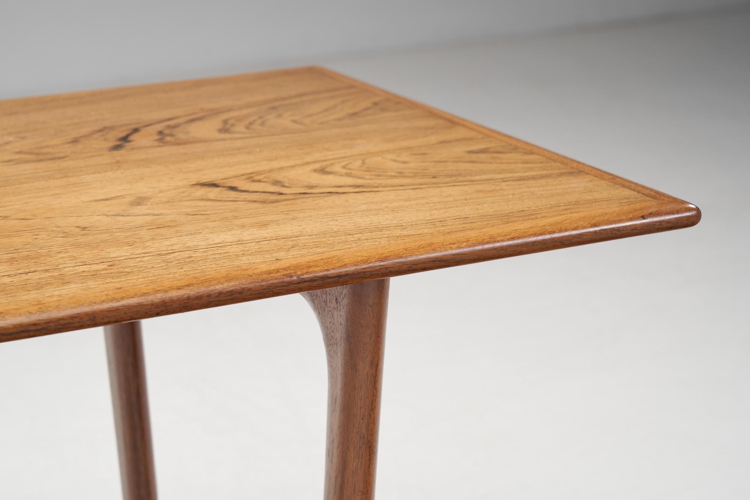 Danish Cabinetmaker Rectangular Exotic Wood Coffee Table, Denmark, 1960s For Sale 6