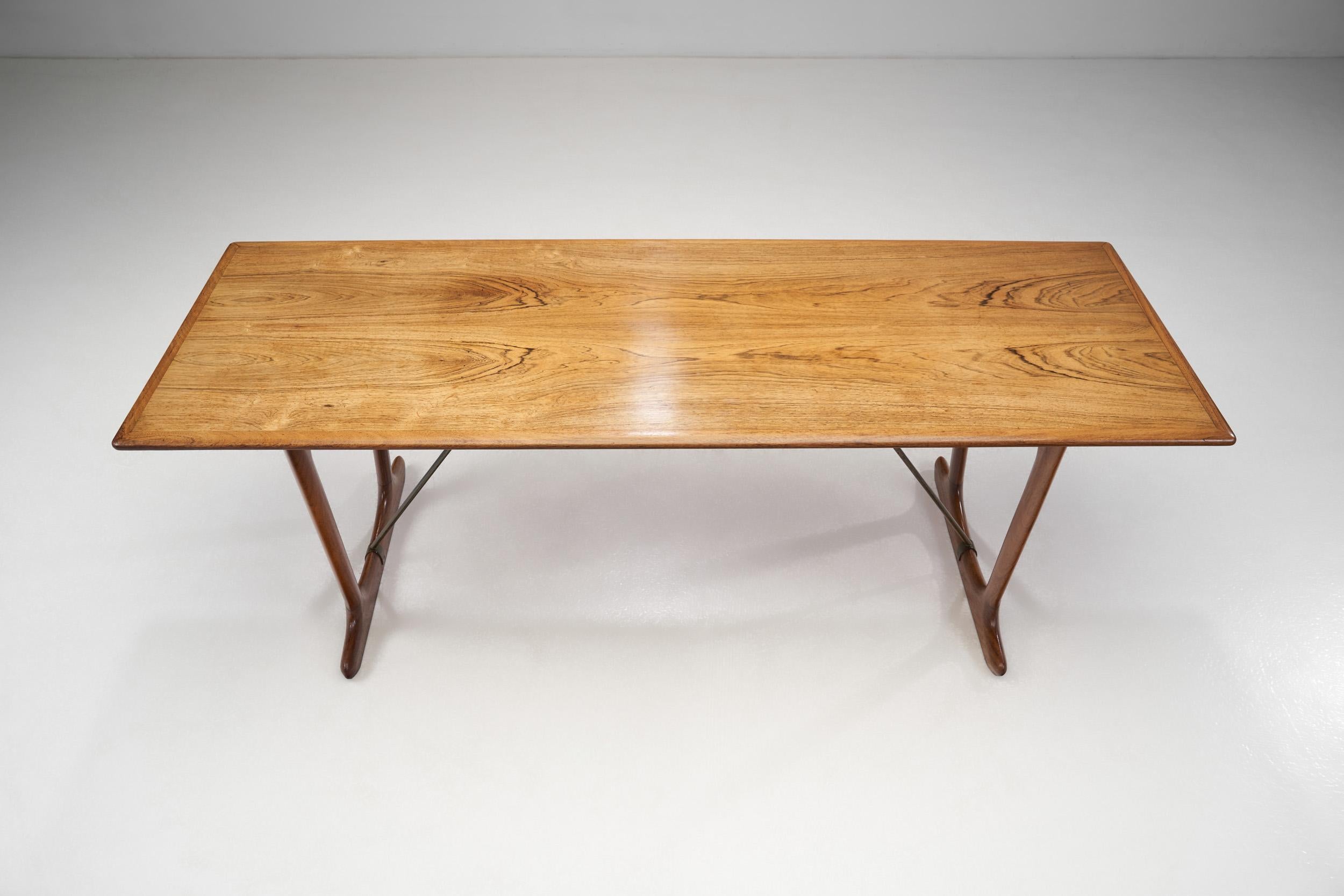Danish Cabinetmaker Rectangular Exotic Wood Coffee Table, Denmark, 1960s For Sale 1