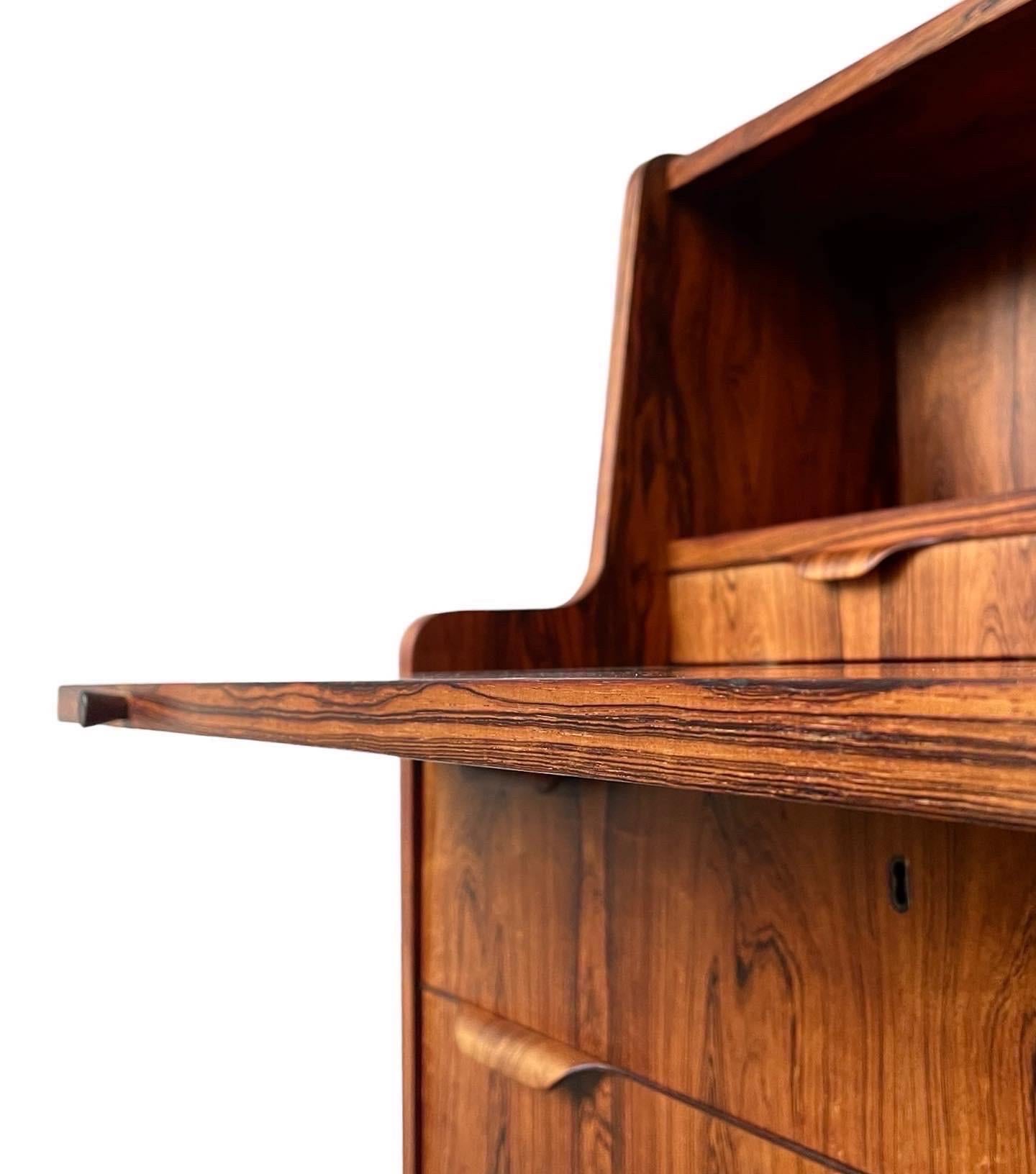 Mid-Century Modern Danish Cabinetmaker Rosewood Secretary
