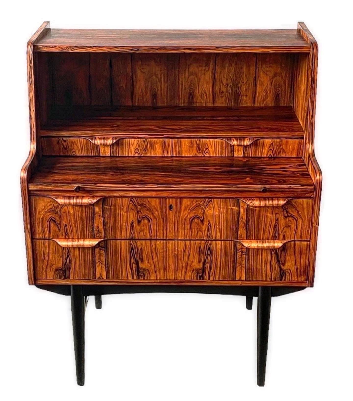 20th Century Danish Cabinetmaker Rosewood Secretary