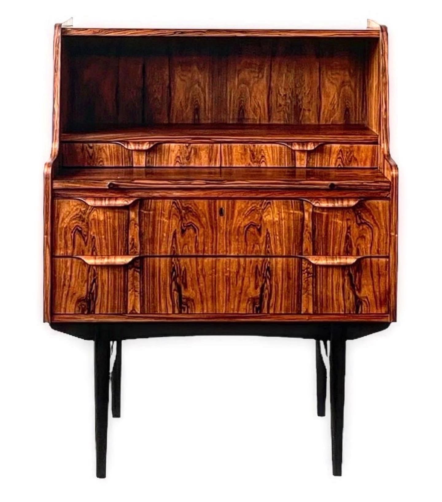 Wood Danish Cabinetmaker Rosewood Secretary