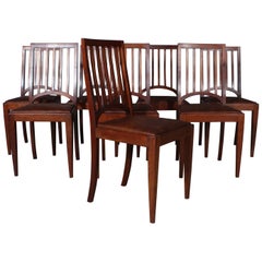 Danish Cabinetmaker Set of Eight Dining Chairs, Cuban Mahogany