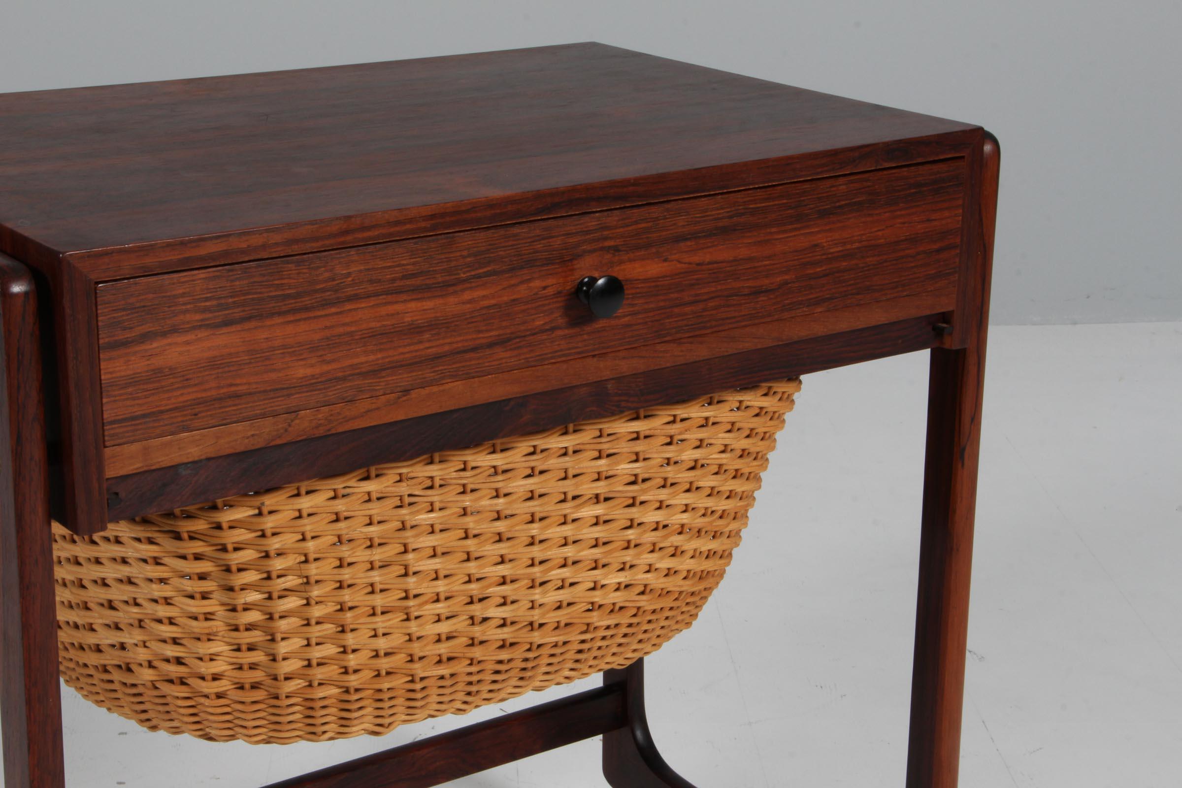 Scandinavian Modern Danish Cabinetmaker, Sewing nest, Rosewood For Sale