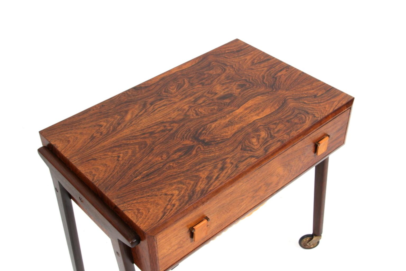 Scandinavian Modern Danish Cabinetmaker, Sewing Table, Rosewood