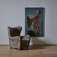 Danish Cabinetmaker Shearling Lounge Chair