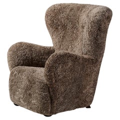 Danish Cabinetmaker Sheepskin Lounge Chair, c1940s