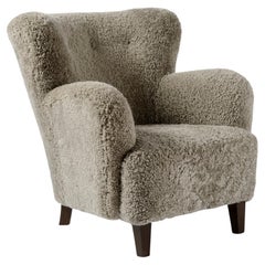 Danish Cabinetmaker Sheepskin Lounge Chair, c1940s